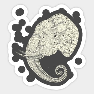 Crowded Elephant Sticker